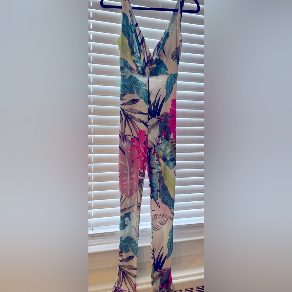 Women| Floral Spandex Bodysuit                                            Medium